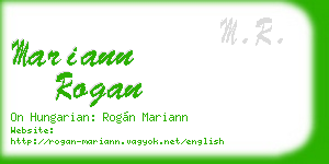 mariann rogan business card